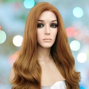 Synthetic Lace Front Wig - Full, wavy Strawberry Blonde/ light copper tones